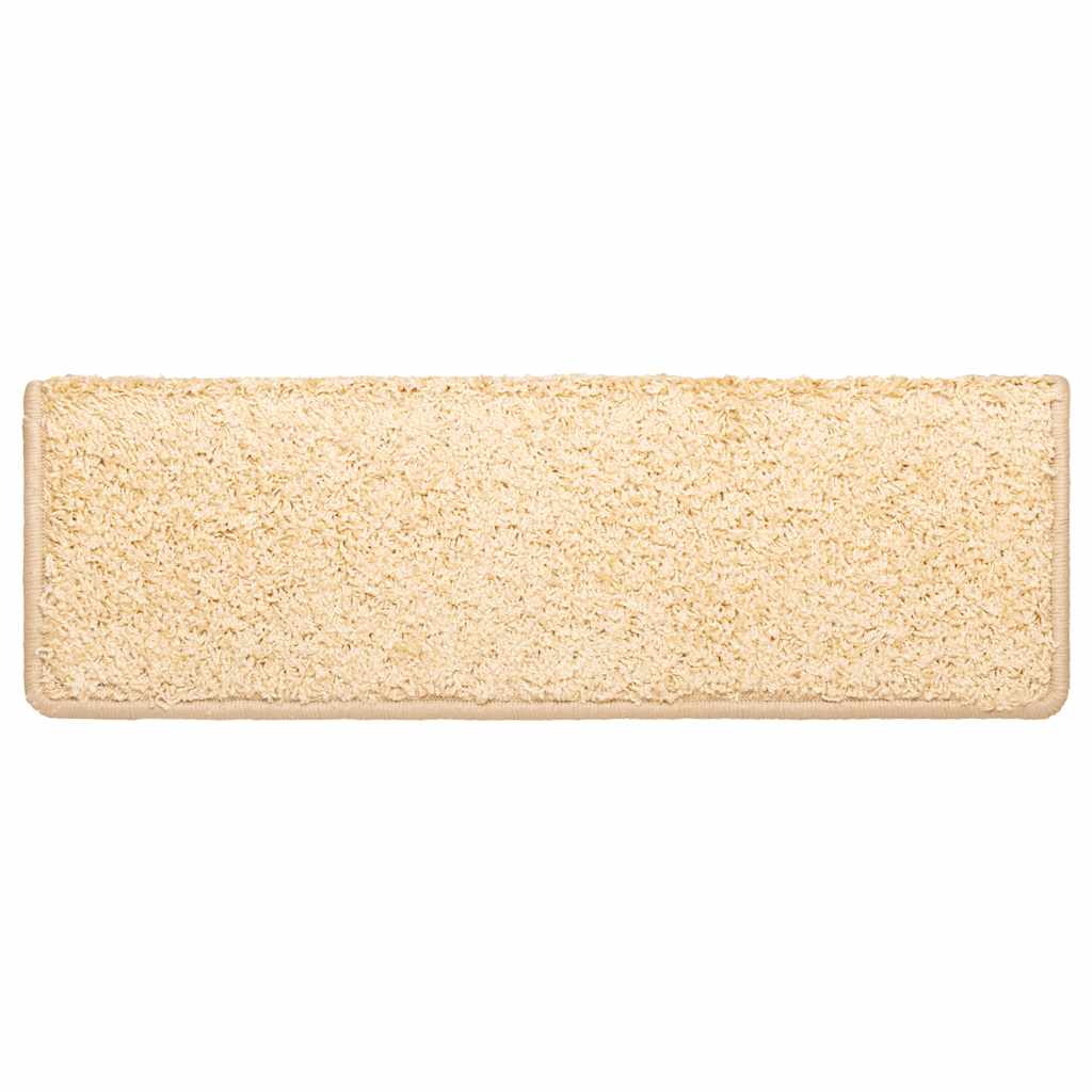 vidaXL Maty na schody 10 szt. 65x21x4 cm kremowe, prostokątne krawędzie