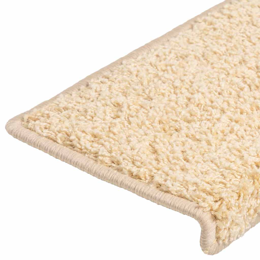 vidaXL Maty na schody 10 szt. 65x21x4 cm kremowe, prostokątne krawędzie