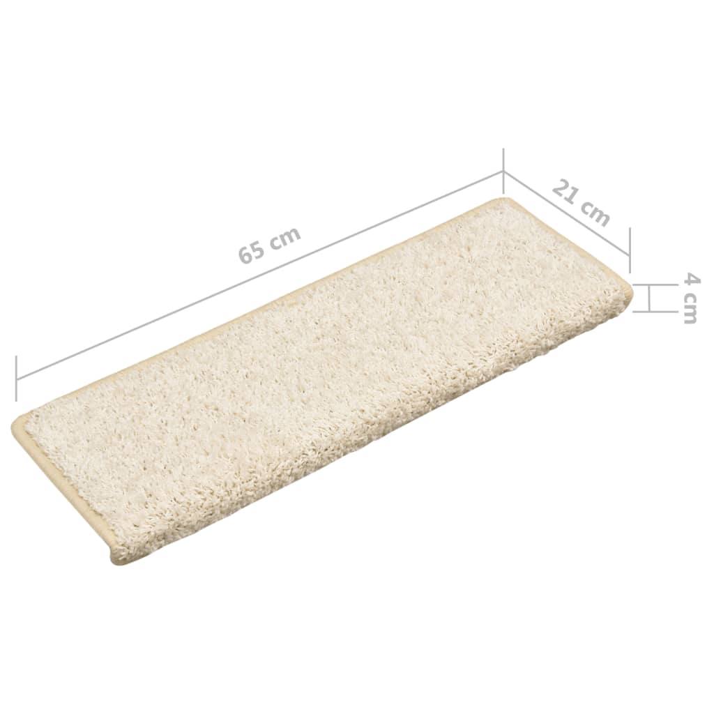 vidaXL Maty na schody 10 szt. 65x21x4 cm Białe prostokątne krawędzie