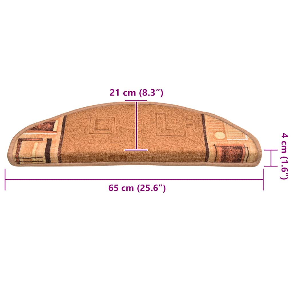 vidaXL Samoprzylepne nakładki na schody, 5 szt., 65x21x4 cm, beżowe