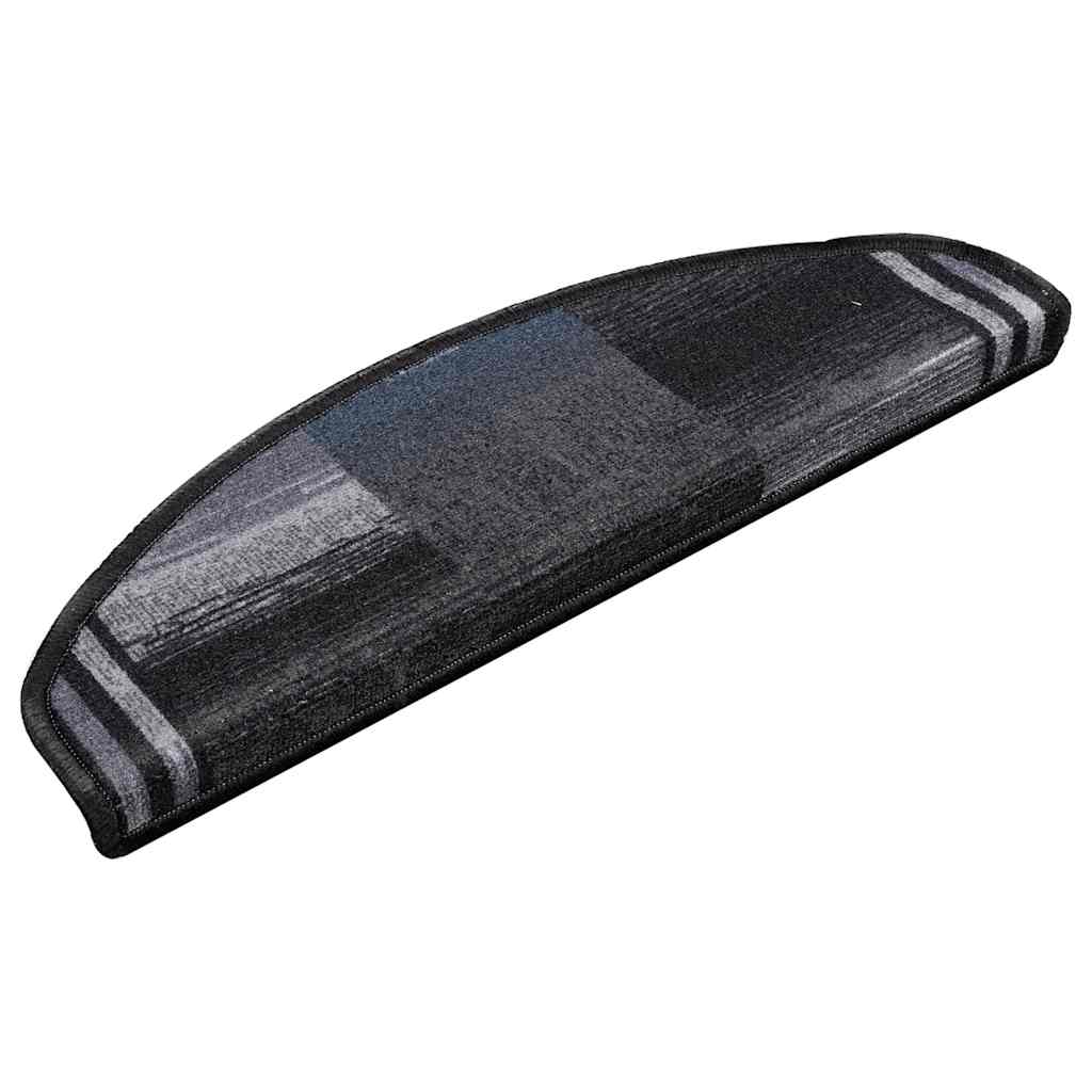 vidaXL Samoprzylepne nakładki na schody, 5szt., 65x21x4cm czarno-szare
