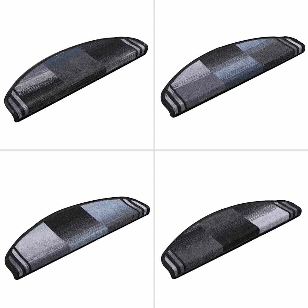 vidaXL Samoprzylepne nakładki na schody, 5szt., 65x21x4cm czarno-szare