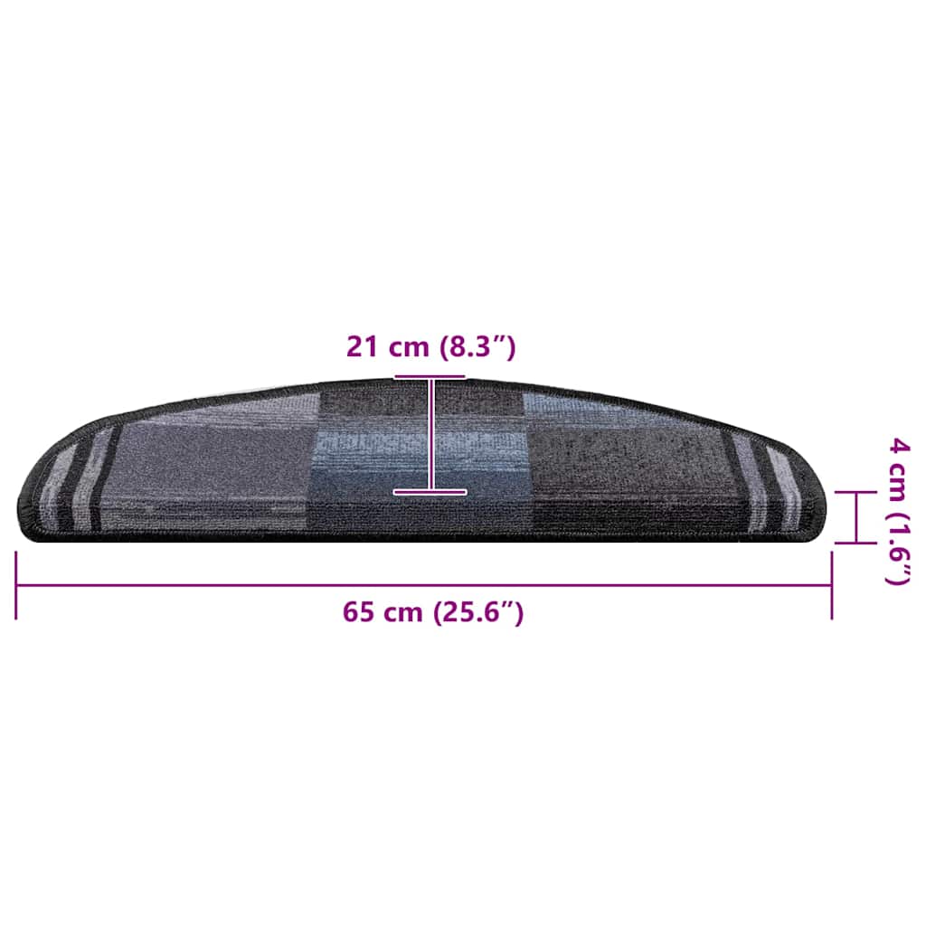 vidaXL Samoprzylepne nakładki na schody, 5szt., 65x21x4cm czarno-szare