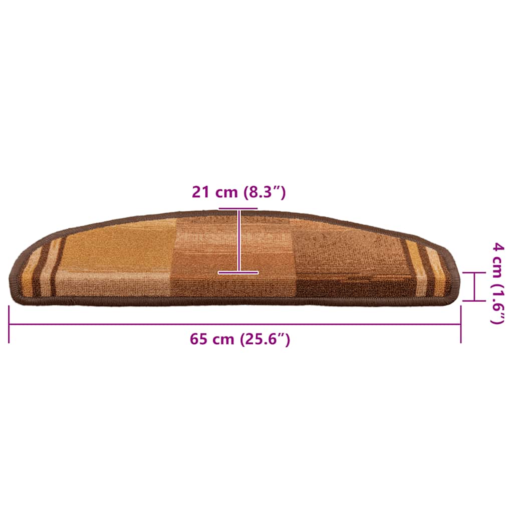 vidaXL Samoprzylepne nakładki na schody, 5 szt., 65x21x4 cm, brązowe