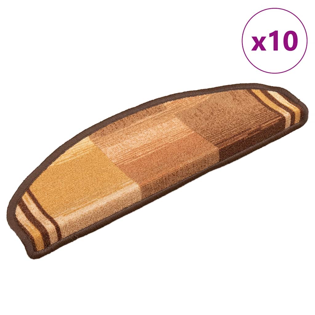 vidaXL Samoprzylepne nakładki na schody, 10 szt., 65x21x4 cm, brązowe