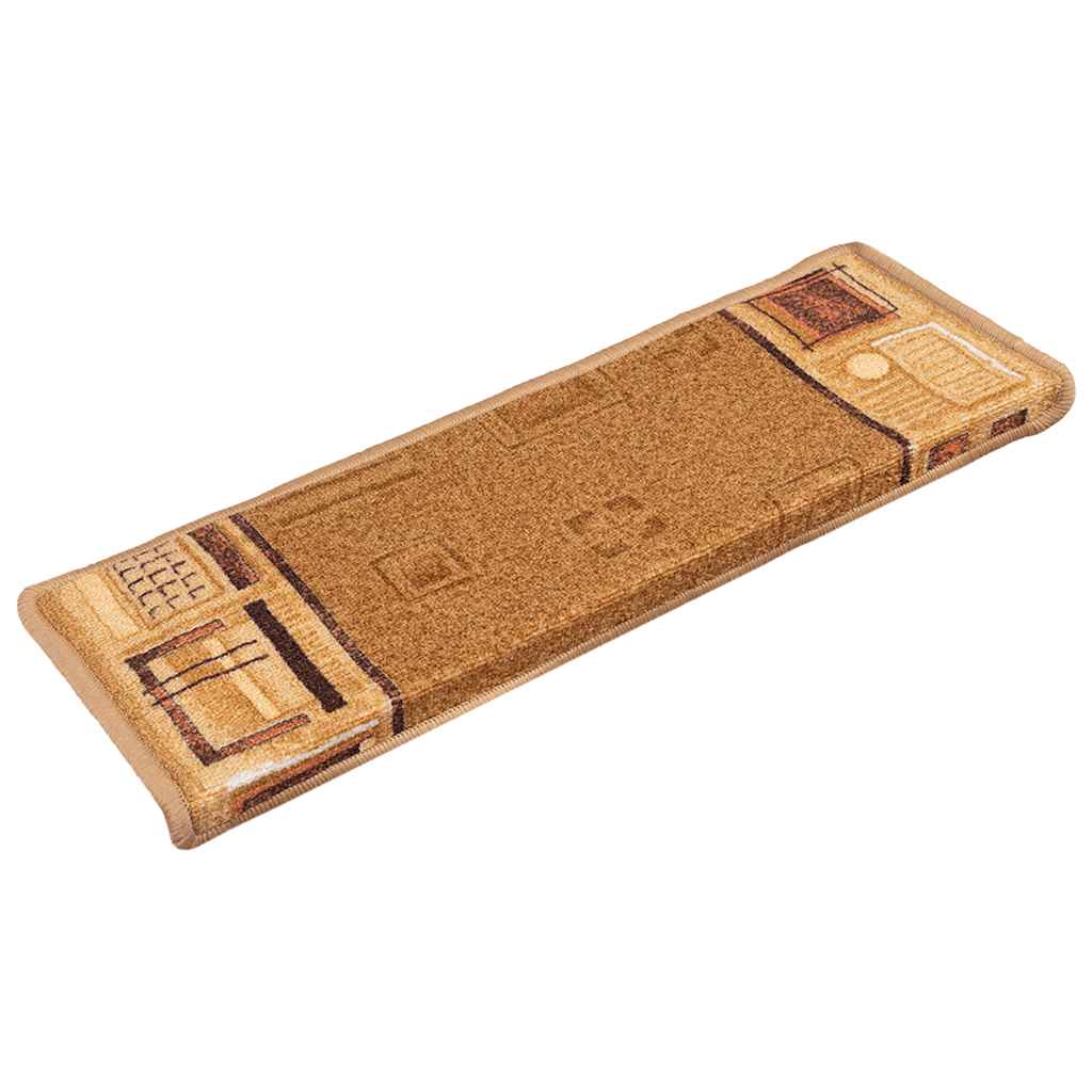 vidaXL Samoprzylepne nakładki na schody, 5 szt., 65x21x4 cm, beżowe