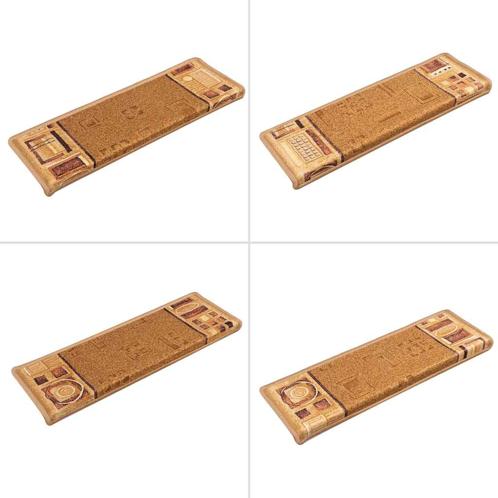 vidaXL Samoprzylepne nakładki na schody, 5 szt., 65x21x4 cm, beżowe