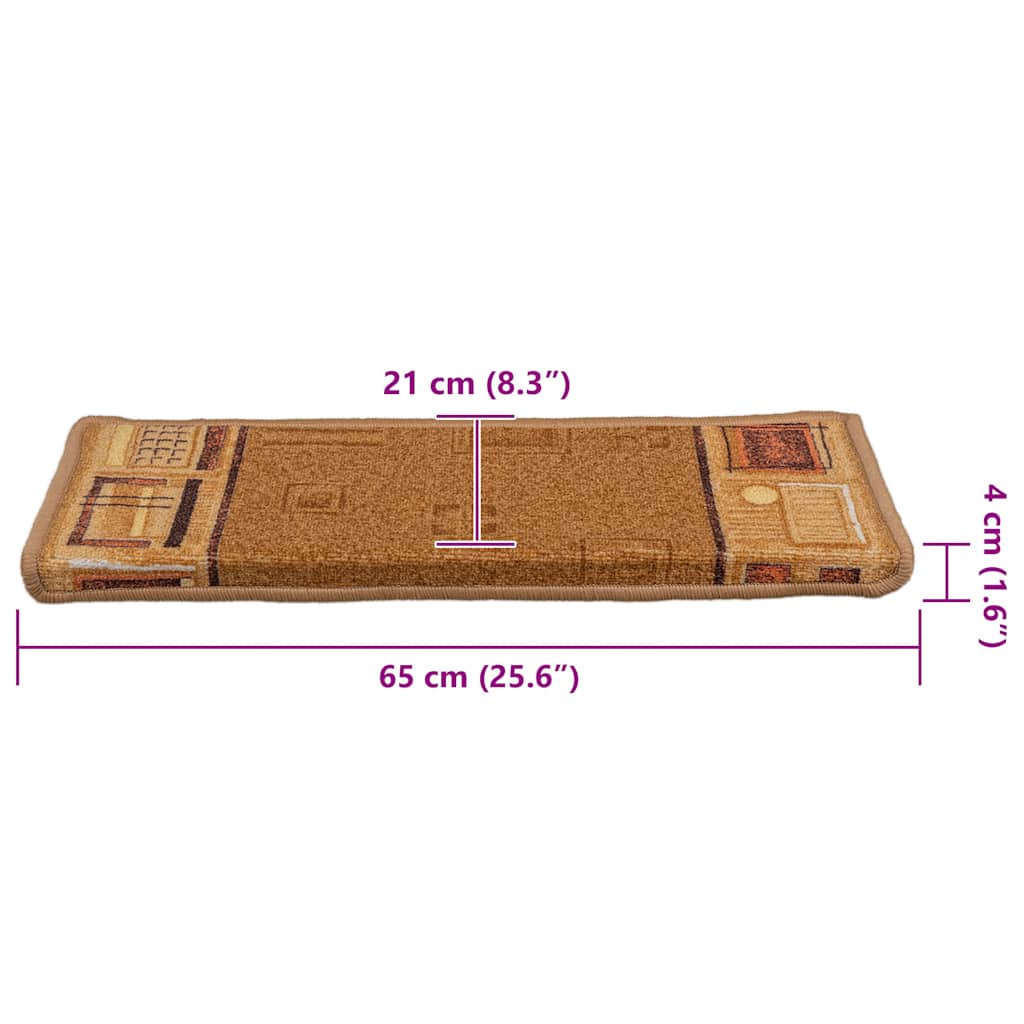 vidaXL Samoprzylepne nakładki na schody, 10 szt., 65x21x4 cm, beżowe