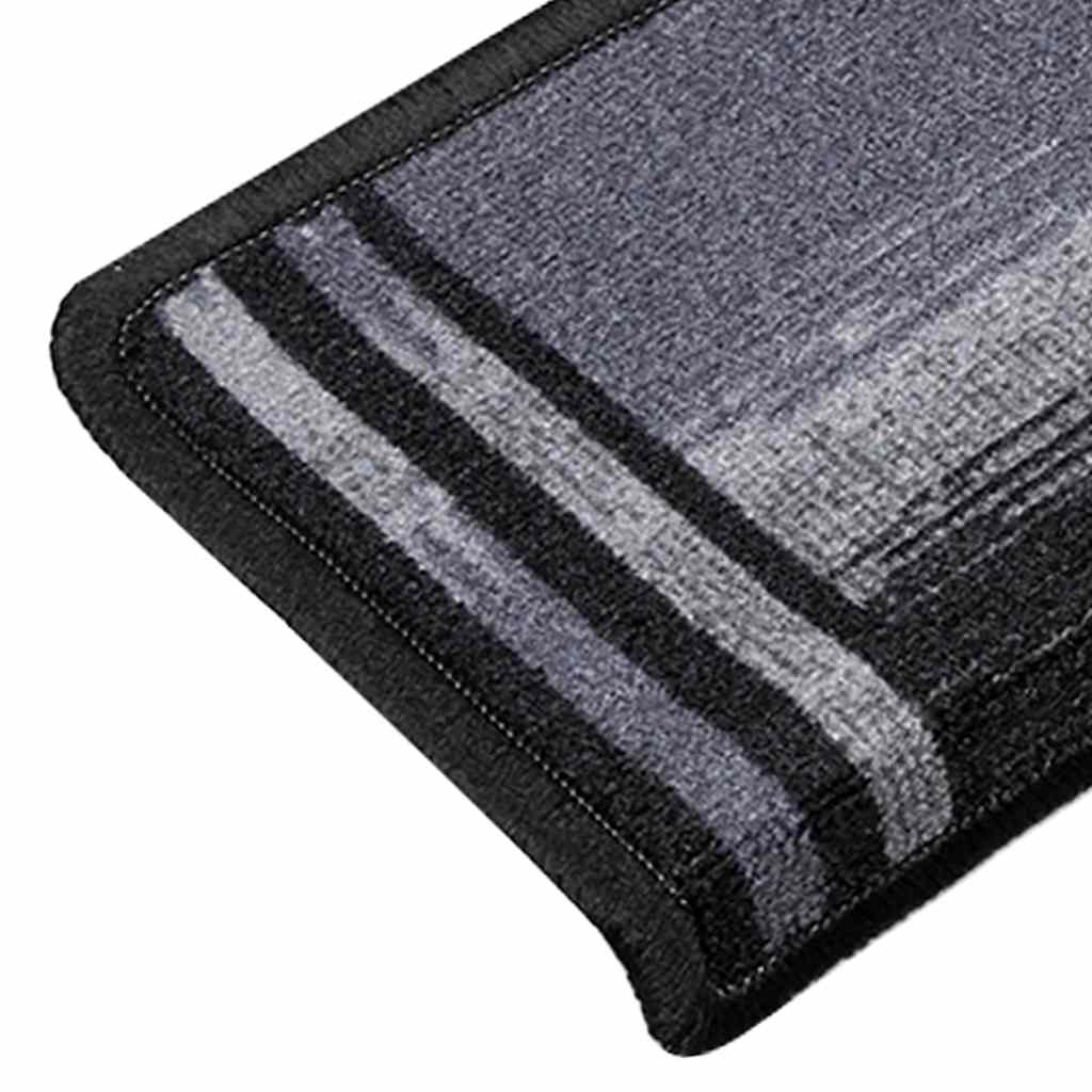 vidaXL Samoprzylepne nakładki na schody 10 szt. 65x21x4cm czarno-szare