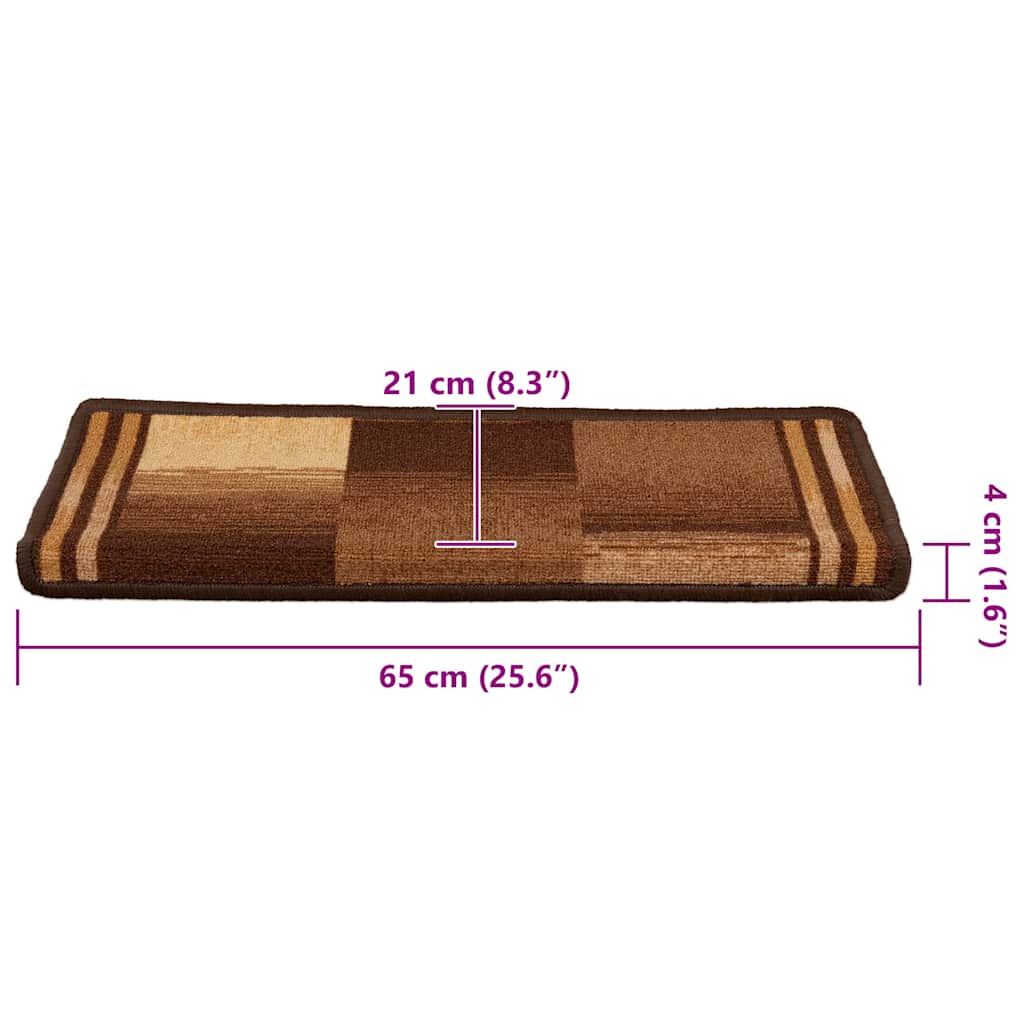 vidaXL Samoprzylepne nakładki na schody, 5 szt., 65x21x4 cm, brązowe