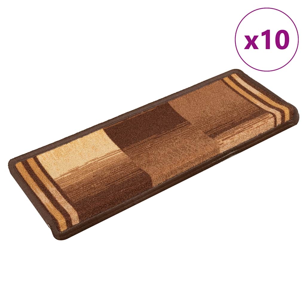 vidaXL Samoprzylepne nakładki na schody, 10 szt., 65x21x4 cm, brązowe