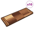 vidaXL Samoprzylepne nakładki na schody, 10 szt., 65x21x4 cm, brązowe