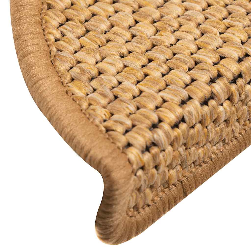 vidaXL Samoprzylepne nakładki na schody, 15 szt., 56x17x3 cm, sizalowe