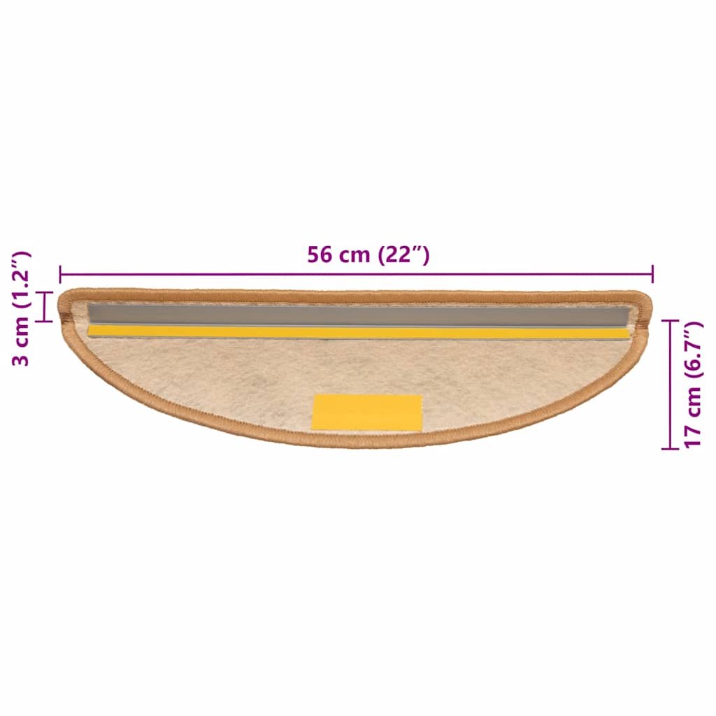 vidaXL Samoprzylepne nakładki na schody, 15 szt., 56x17x3 cm, sizalowe