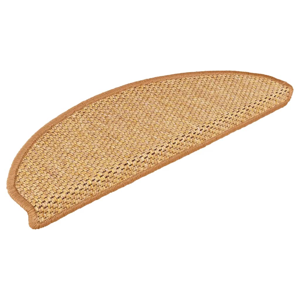 vidaXL Samoprzylepne nakładki na schody, 15 szt., 65x21x4 cm, sizalowe