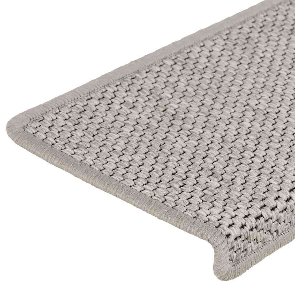 vidaXL Samoprzylepne nakładki na schody, 15 szt., 65x21x4 cm, srebrne