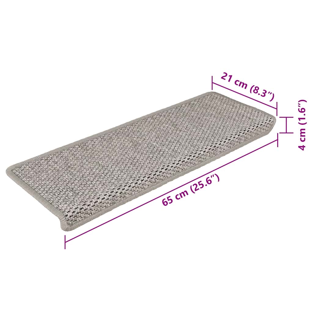 vidaXL Samoprzylepne nakładki na schody, 15 szt., 65x21x4 cm, srebrne