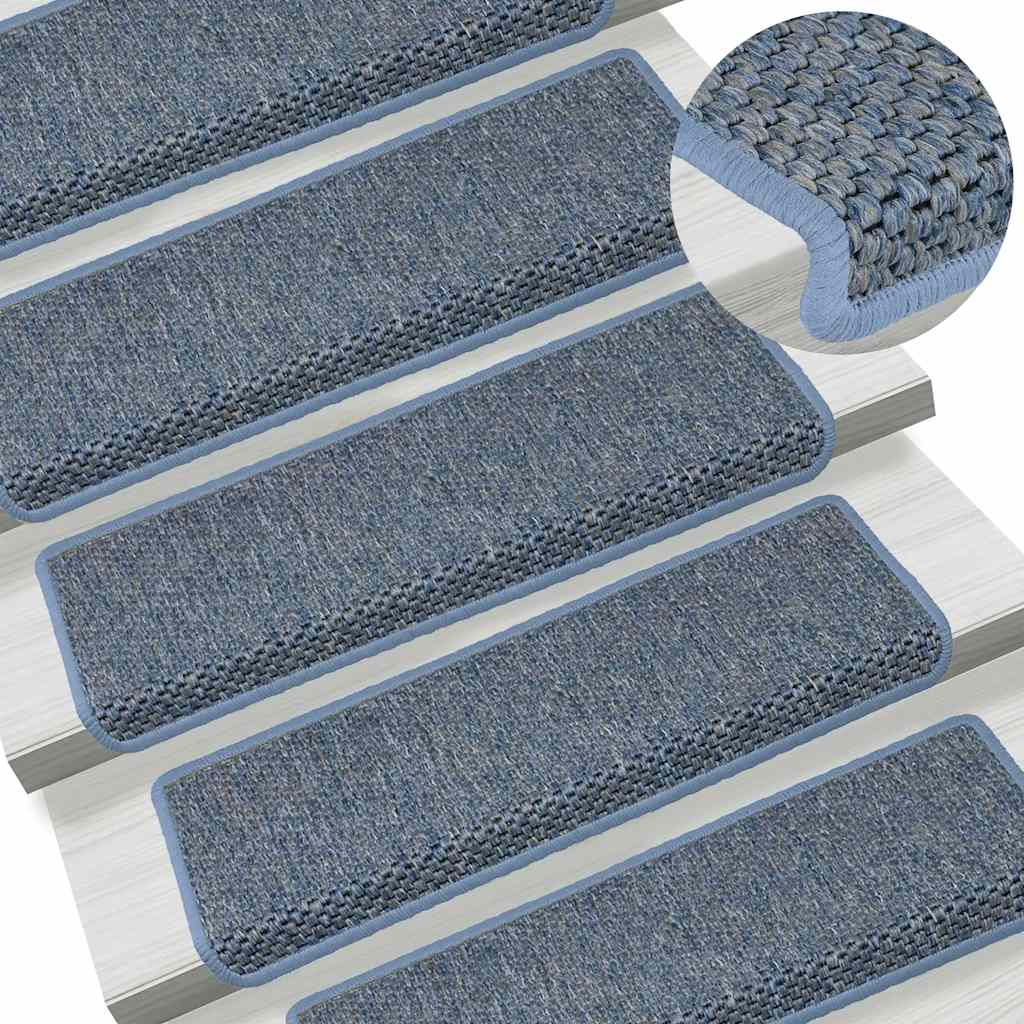 vidaXL Samoprzylepne nakładki na schody, 15 szt., 65x21x4cm niebieskie