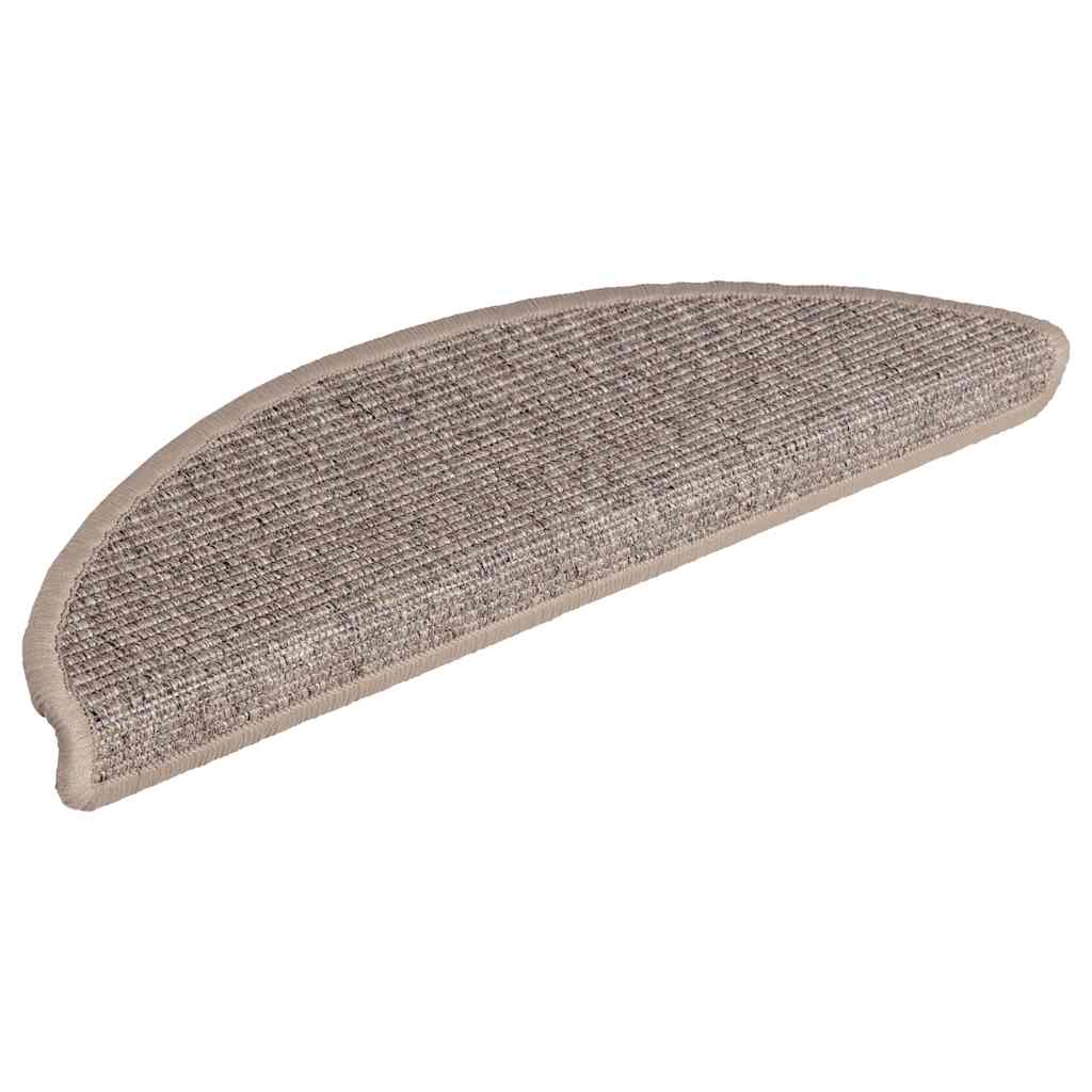 vidaXL Maty na schody 15 szt. 56x17x3 cm Ciemnobeżowe półokrągłe