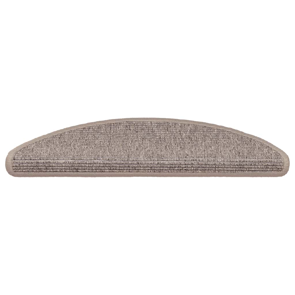 vidaXL Maty na schody 15 szt. 56x17x3 cm Ciemnobeżowe półokrągłe