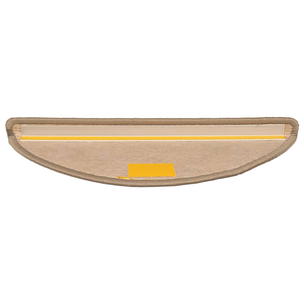 vidaXL Maty na schody 15 szt. 56x17x3 cm Ciemnobeżowe półokrągłe