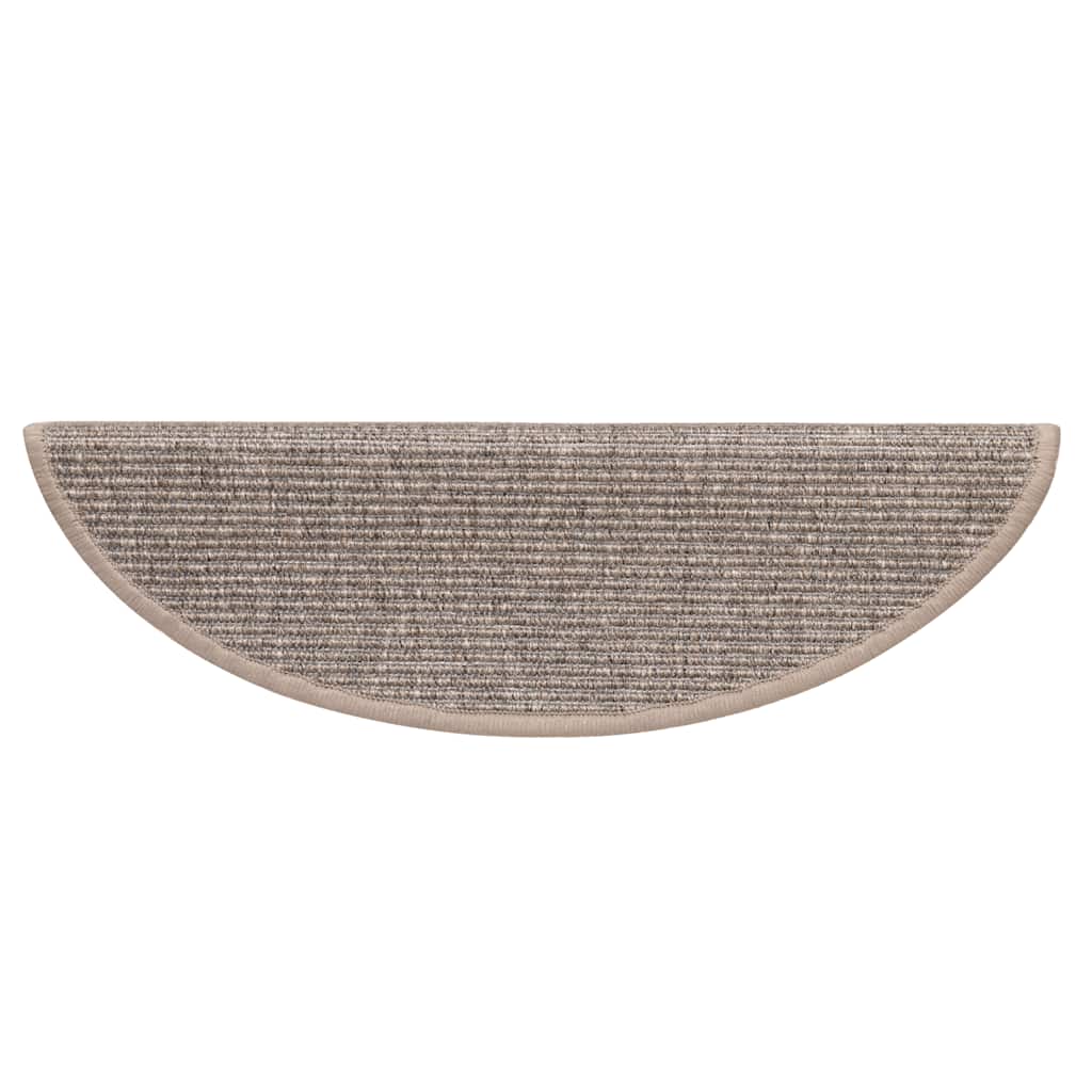 vidaXL Maty na schody 15 szt. 56x17x3 cm Ciemnobeżowe półokrągłe
