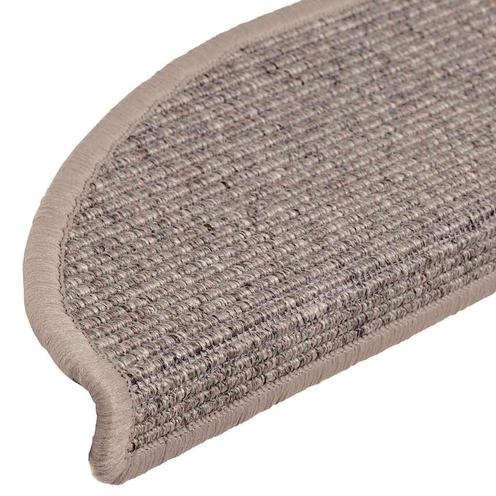 vidaXL Maty na schody 15 szt. 56x17x3 cm Ciemnobeżowe półokrągłe