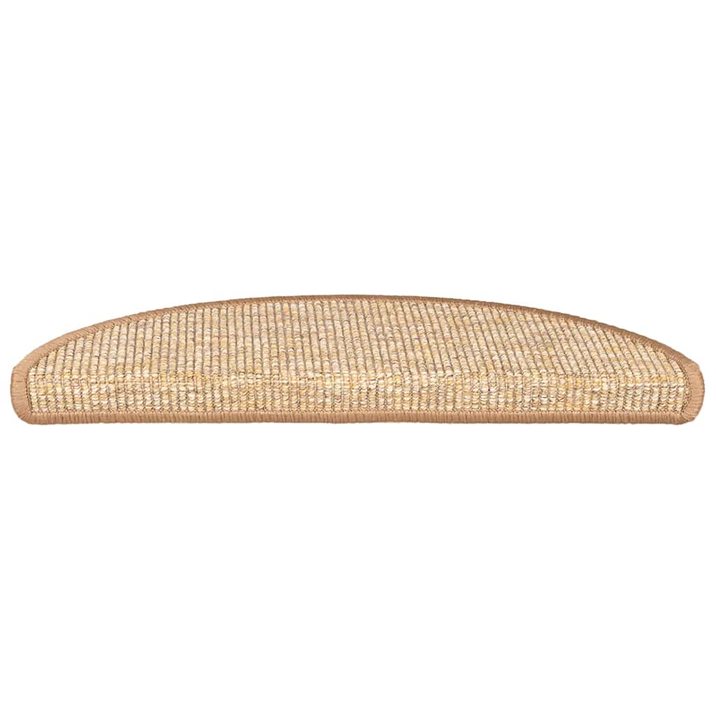 vidaXL Maty na schody 15 szt. 56x17x3 cm Jasnobrązowe półokrągłe