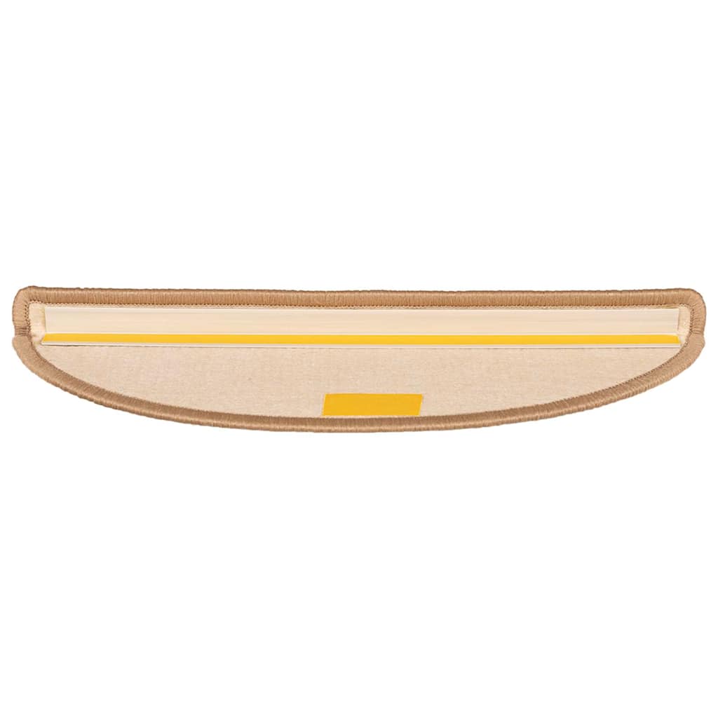 vidaXL Maty na schody 15 szt. 56x17x3 cm Jasnobrązowe półokrągłe