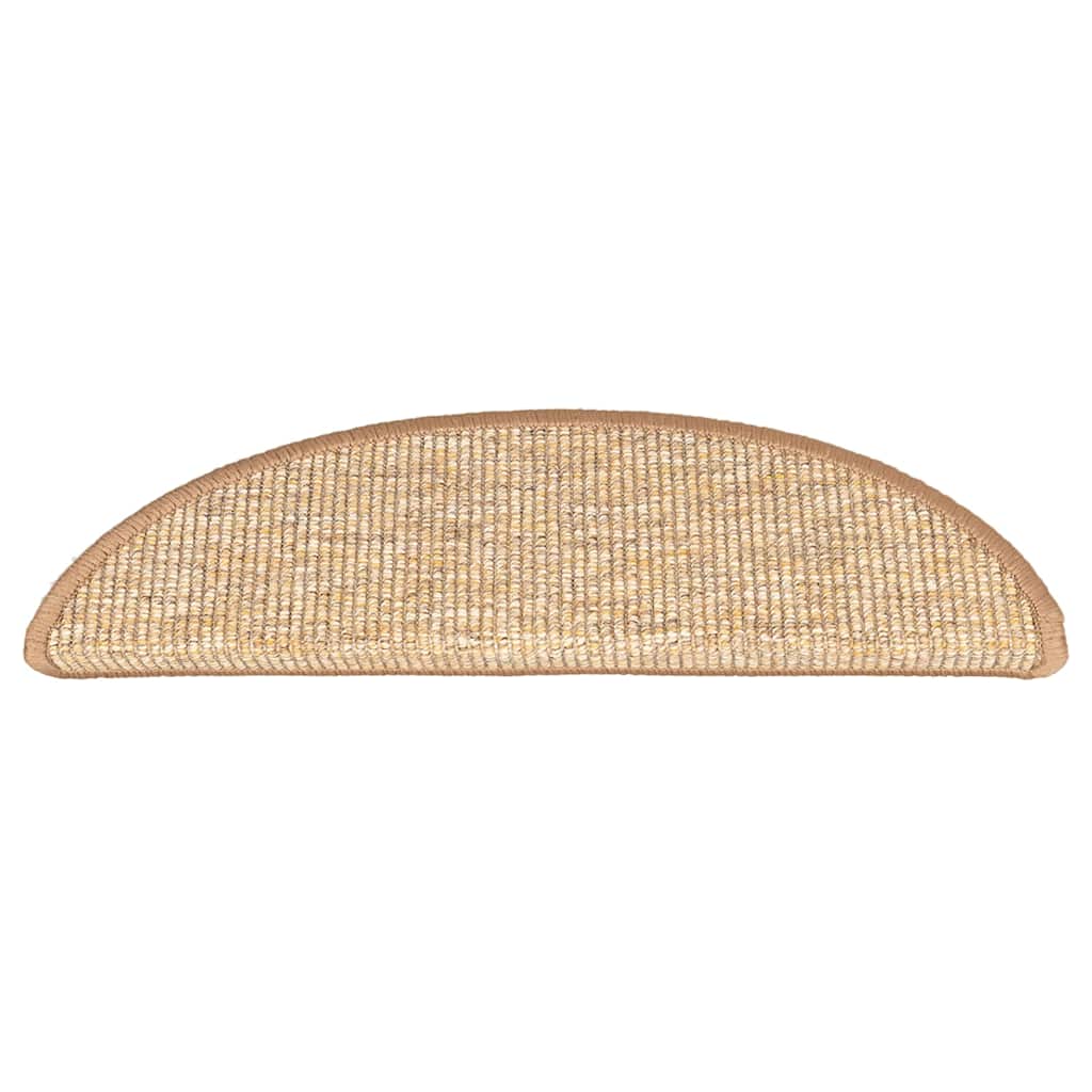vidaXL Maty na schody 15 szt. 56x17x3 cm Jasnobrązowe półokrągłe