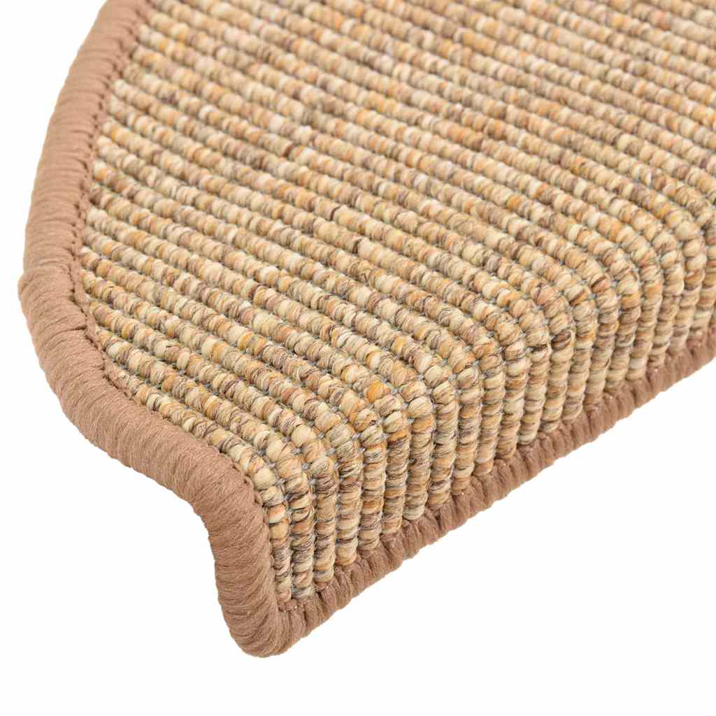 vidaXL Maty na schody 15 szt. 56x17x3 cm Jasnobrązowe półokrągłe