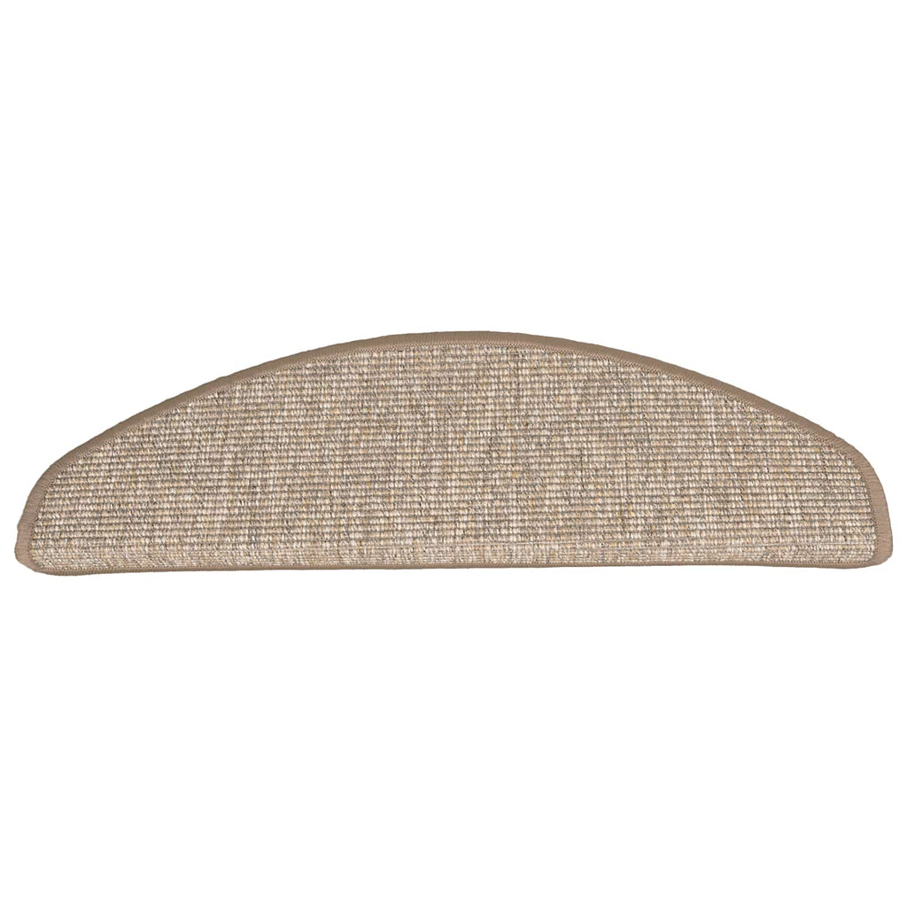 vidaXL Maty na schody 15 szt. 65x21x4 cm Jasnobrązowe, półokrągłe, duże