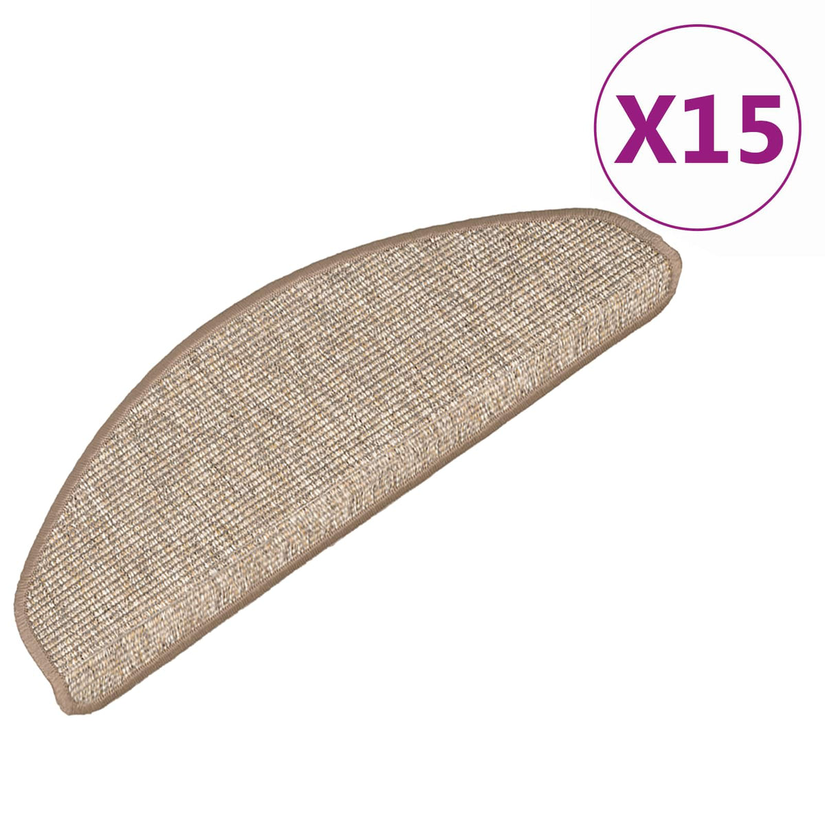 vidaXL Maty na schody 15 szt. 65x21x4 cm Jasnobrązowe, półokrągłe, duże