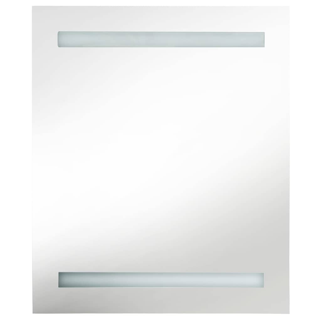 vidaXL Szafka łazienkowa z lustrem i LED, czarna, 50x14x60 cm