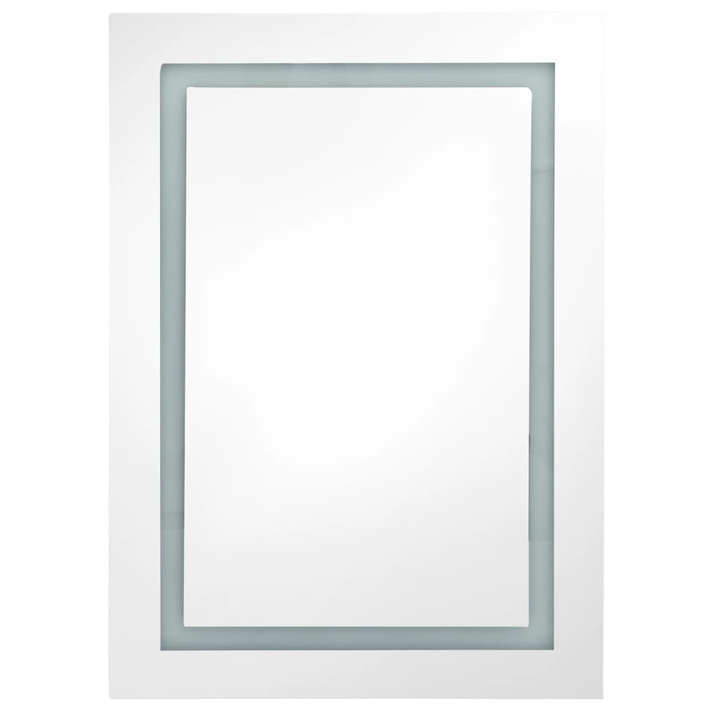vidaXL Szafka łazienkowa z lustrem i LED, szarość betonu, 50x13x70 cm
