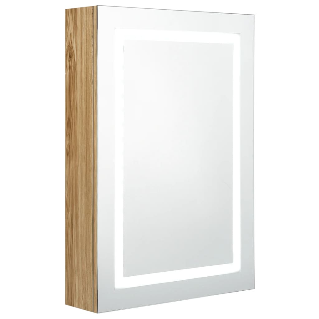 vidaXL Szafka łazienkowa z lustrem i LED, kolor dębu, 50x13x70 cm