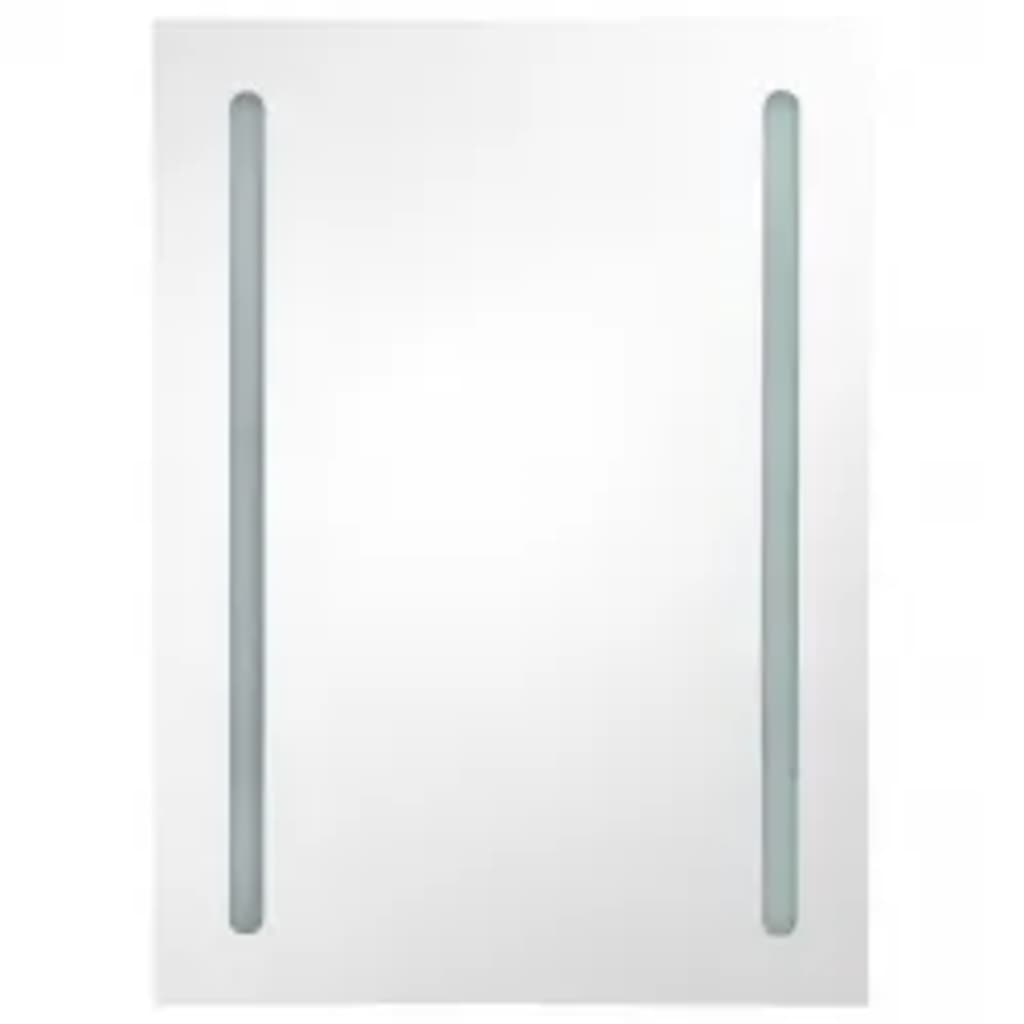 vidaXL Szafka łazienkowa z lustrem i LED, szarość betonu, 50x13x70 cm