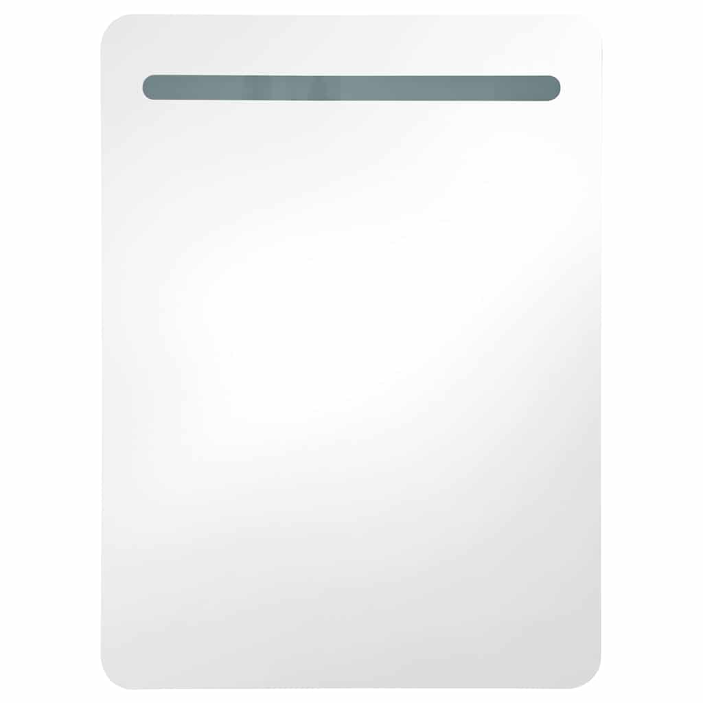 vidaXL Szafka łazienkowa z lustrem i LED, szarość betonu, 60x11x80 cm