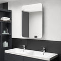 vidaXL Szafka łazienkowa z lustrem i LED, szarość betonu, 60x11x80 cm