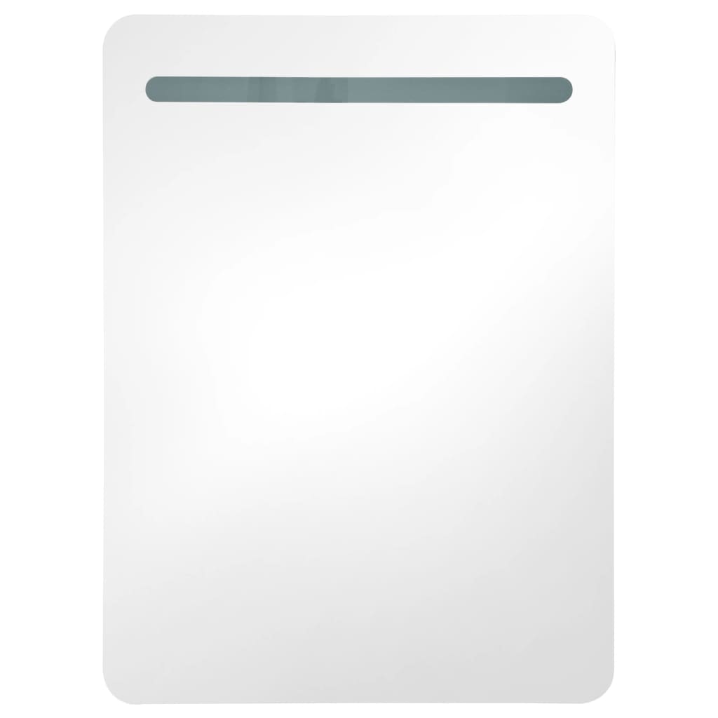 vidaXL Szafka łazienkowa z lustrem i LED, czarna, 60x11x80 cm