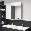 vidaXL Szafka łazienkowa z lustrem, LED, czerń z połyskiem 60x11x80 cm