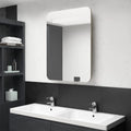 vidaXL Szafka łazienkowa z lustrem i LED, kolor dębu, 60 x 11 x 80 cm