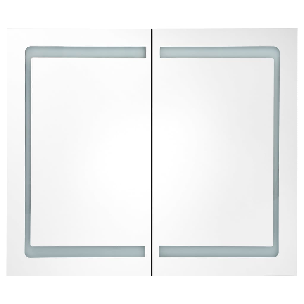 vidaXL Szafka łazienkowa z lustrem i LED, szara, 80x12x68 cm