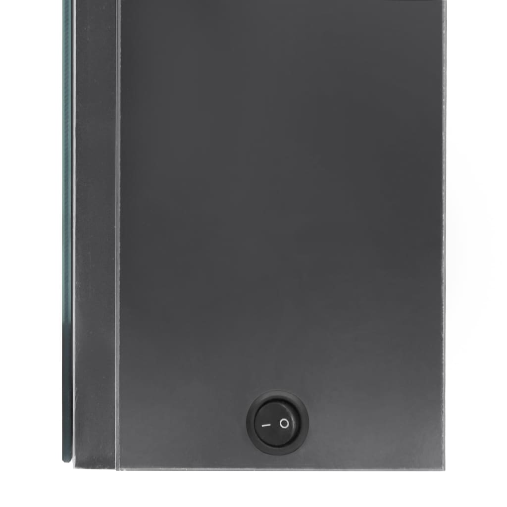 vidaXL Szafka łazienkowa z lustrem i LED, lśniąca szarość, 80x12x68 cm