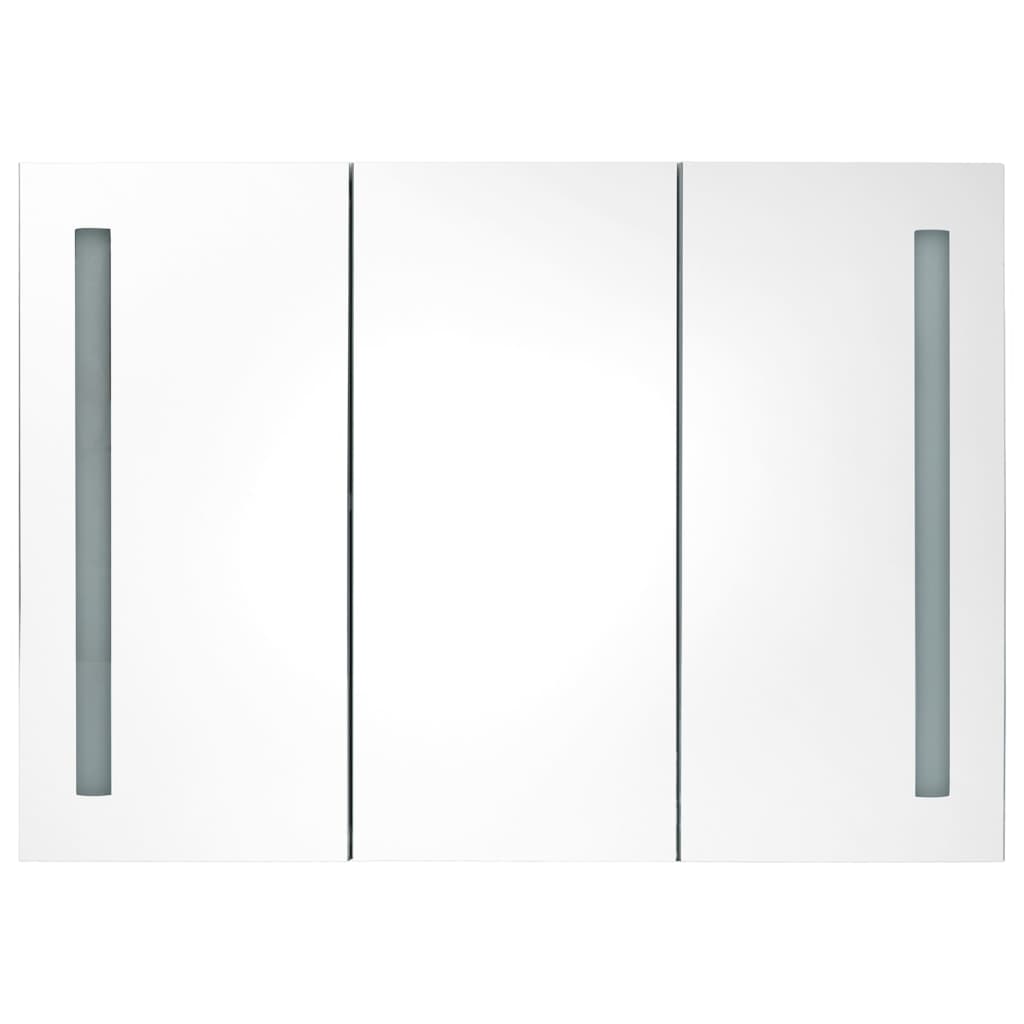 vidaXL Szafka łazienkowa z lustrem i LED, 89 x 14 x 62 cm, szara