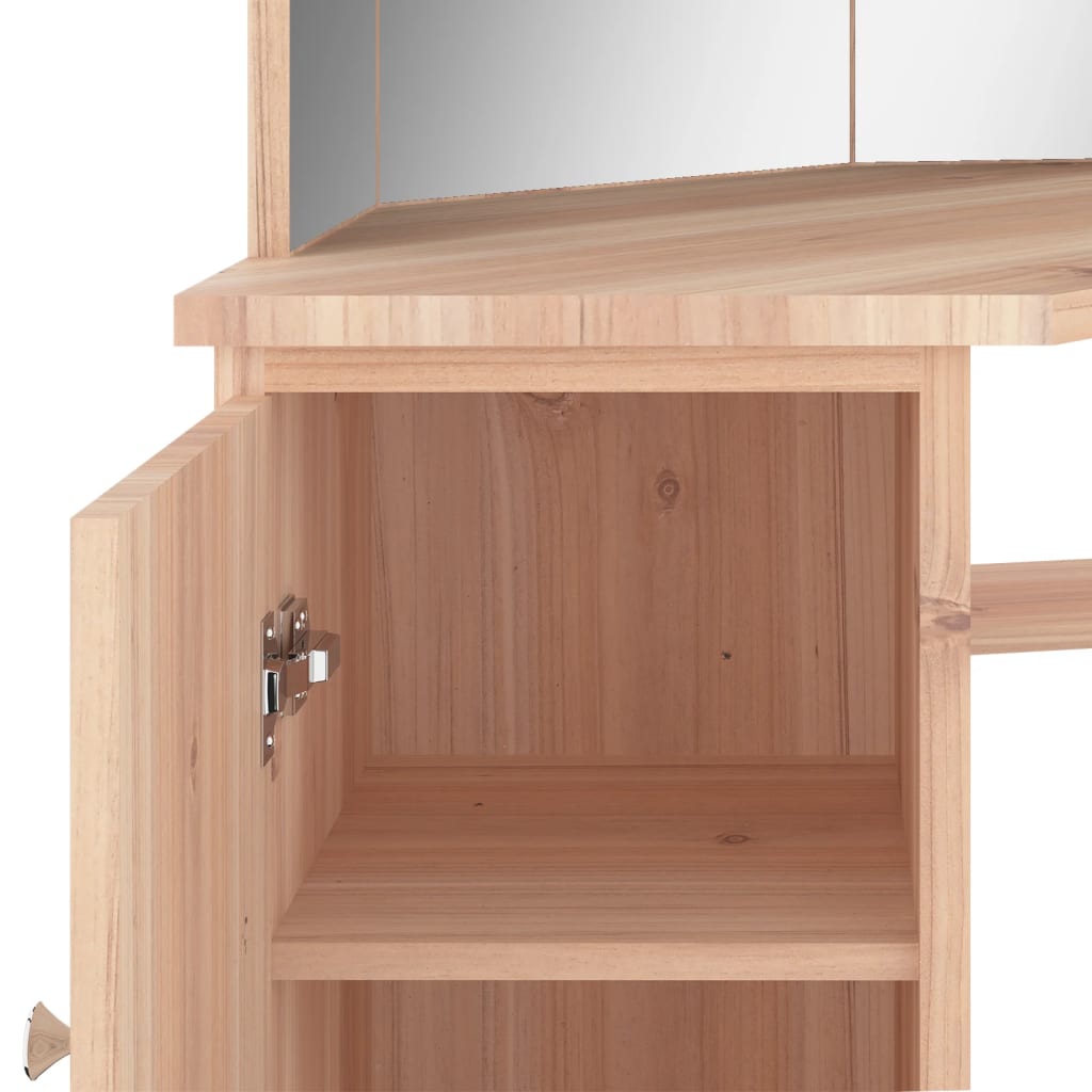 vidaXL Toaletka narożna z oświetleniem LED, dąb, 111x54x141,5 cm