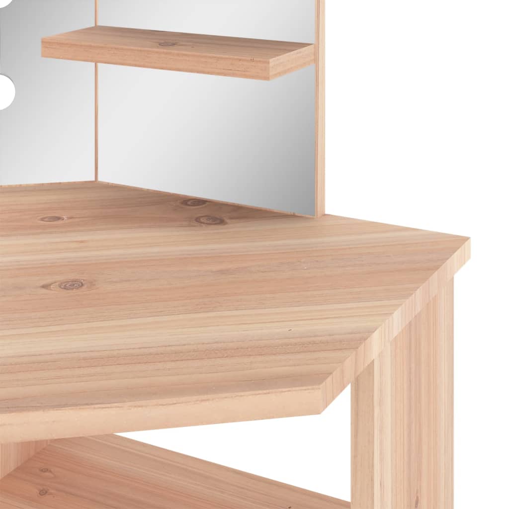 vidaXL Toaletka narożna z oświetleniem LED, dąb, 111x54x141,5 cm