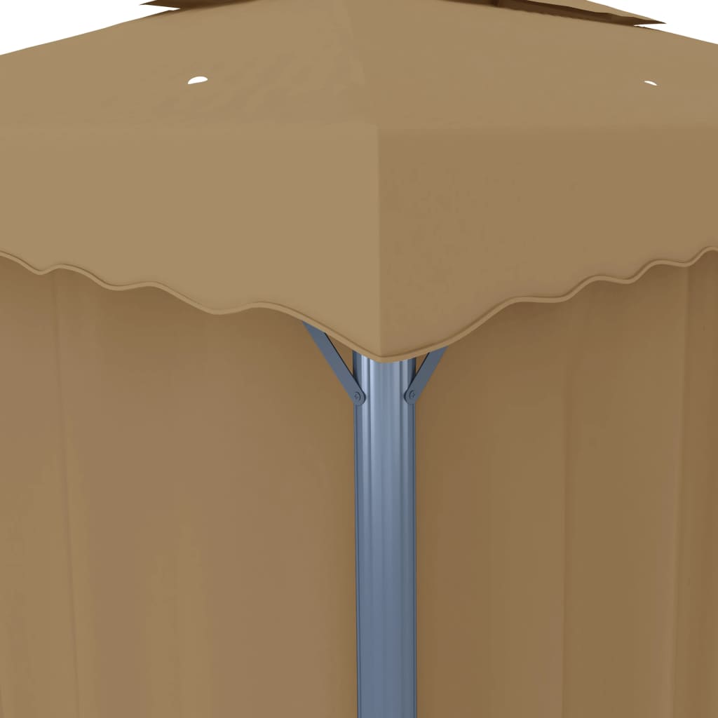 vidaXL Altana ogrodowa z zasłonami, 3 x 3 m, kolor taupe, aluminium