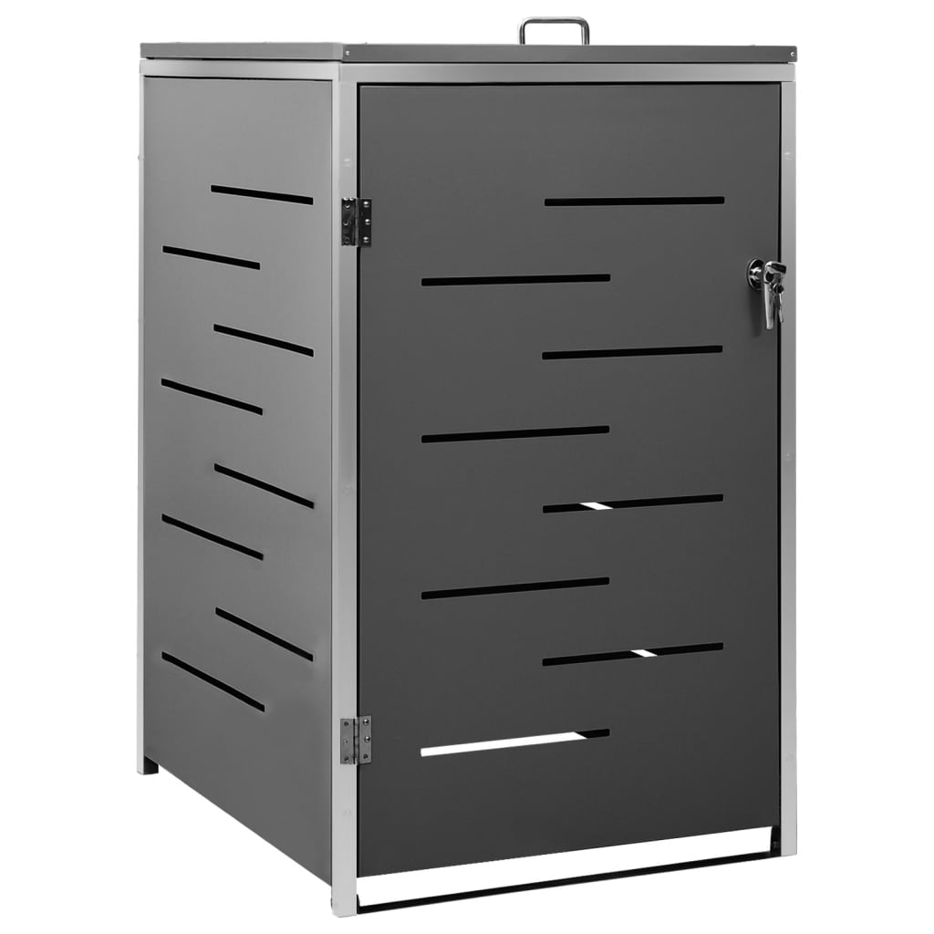 vidaXL Osłona na 1 kosz na śmieci, 69x77,5x112,5 cm, stal nierdzewna
