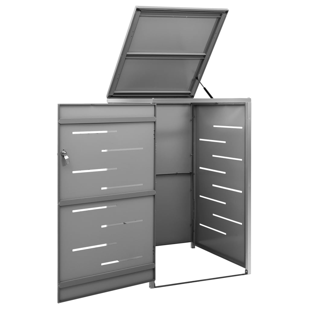 vidaXL Osłona na 1 kosz na śmieci, 69x77,5x112,5 cm, stal nierdzewna